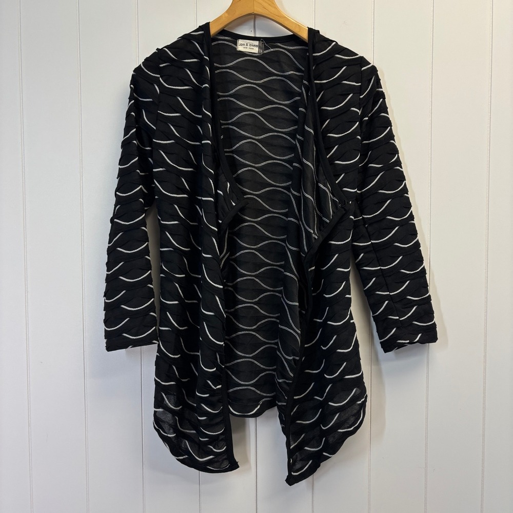 Jon & Anna Women Boho Scalloped Open Cardigan Size S Textured Artsy Fairy Grunge